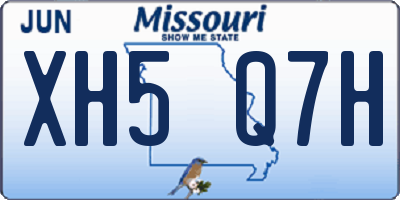 MO license plate XH5Q7H