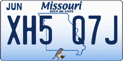 MO license plate XH5Q7J