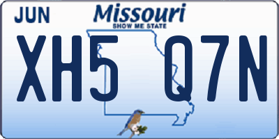 MO license plate XH5Q7N
