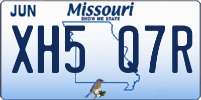 MO license plate XH5Q7R