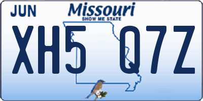 MO license plate XH5Q7Z
