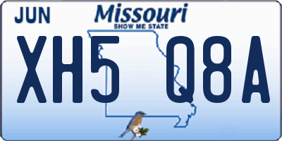 MO license plate XH5Q8A