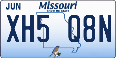 MO license plate XH5Q8N