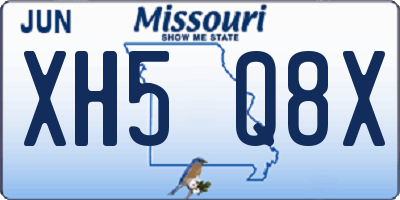 MO license plate XH5Q8X