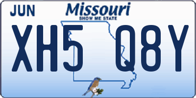 MO license plate XH5Q8Y