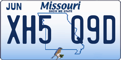 MO license plate XH5Q9D