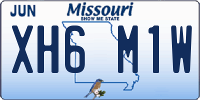 MO license plate XH6M1W