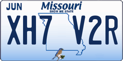 MO license plate XH7V2R