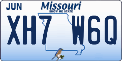MO license plate XH7W6Q