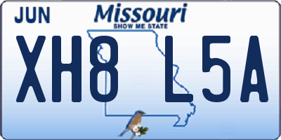 MO license plate XH8L5A