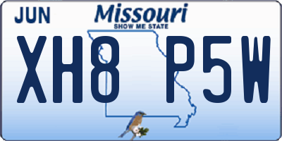 MO license plate XH8P5W