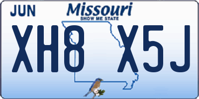 MO license plate XH8X5J