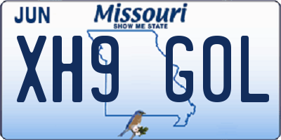 MO license plate XH9G0L