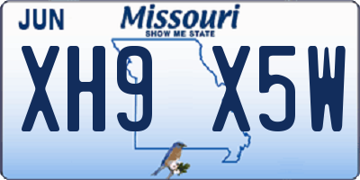 MO license plate XH9X5W