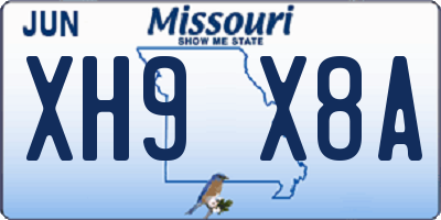 MO license plate XH9X8A