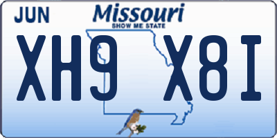 MO license plate XH9X8I