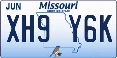 MO license plate XH9Y6K