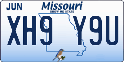 MO license plate XH9Y9U