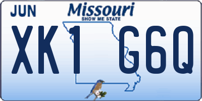 MO license plate XK1G6Q