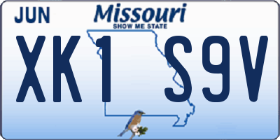 MO license plate XK1S9V