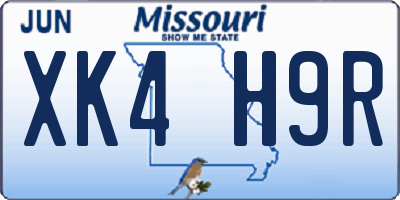 MO license plate XK4H9R