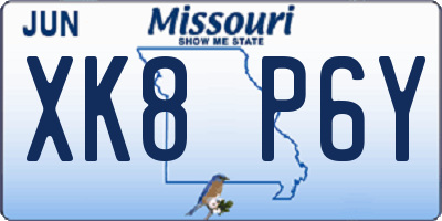 MO license plate XK8P6Y