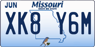 MO license plate XK8Y6M