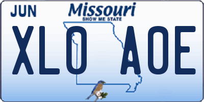 MO license plate XL0A0E