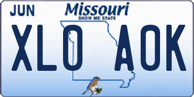MO license plate XL0A0K