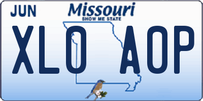 MO license plate XL0A0P