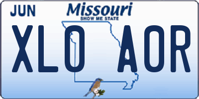 MO license plate XL0A0R