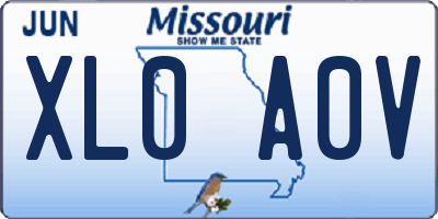 MO license plate XL0A0V