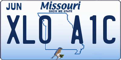 MO license plate XL0A1C
