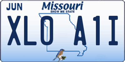 MO license plate XL0A1I