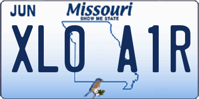 MO license plate XL0A1R