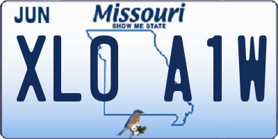 MO license plate XL0A1W