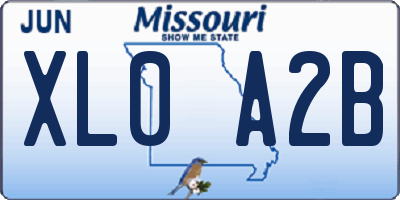 MO license plate XL0A2B