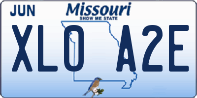 MO license plate XL0A2E