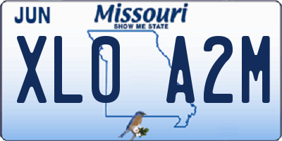 MO license plate XL0A2M