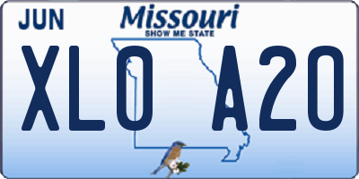 MO license plate XL0A2O