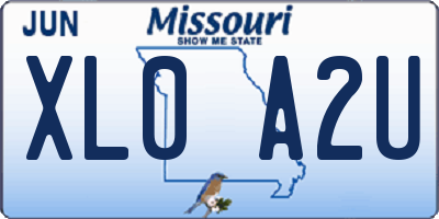 MO license plate XL0A2U