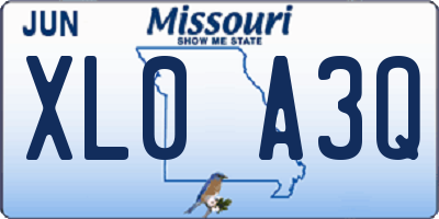 MO license plate XL0A3Q