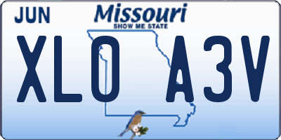 MO license plate XL0A3V