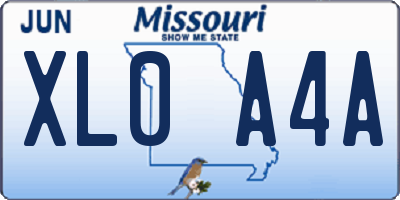 MO license plate XL0A4A