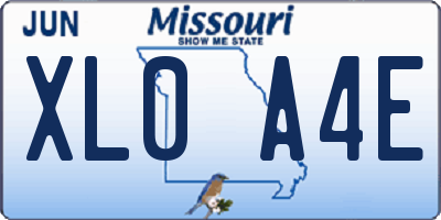 MO license plate XL0A4E