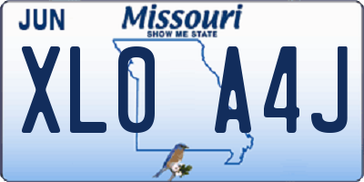 MO license plate XL0A4J