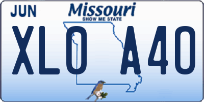 MO license plate XL0A4O