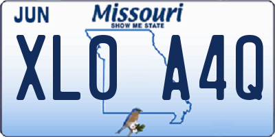 MO license plate XL0A4Q
