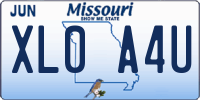 MO license plate XL0A4U