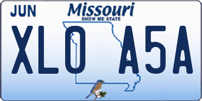 MO license plate XL0A5A